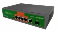 Сетевой коммутатор 4-х канальный RJ45 PoE 4 порта +1 uplink+1SFP 10/100/1000 Мбит/с POE001