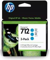 Картридж для печати HP Картридж HP 712 3ED77A вид печати струйный, цвет Голубой, емкость 29мл