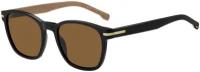 Солнцезащитные очки BOSS, коричневый, черный