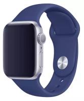 Силиконовый ремешок для Apple Watch 42-44-45-49 mm, Series 1-9, SE, Ultra / Сменный браслет (Sport Band) для часов Эпл Вотч 42-49 мм, Denim Blue S