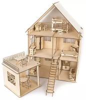 Сборная модель Dolodom Кукольный домик с мебелью ТВУ-10-0033