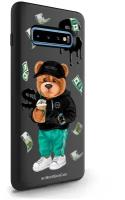 Черный силиконовый чехол MustHaveCase для Samsung Galaxy S10 Plus Rich uncle PennyBags/ Богатенький дядюшка толстосум для Самсунг Галакси С10 Плюс Противоударный