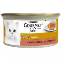 Влажный корм для кошек Gourmet Голд Террин, с уткой, морковью и шпинатом по-французски 85 г (паштет)