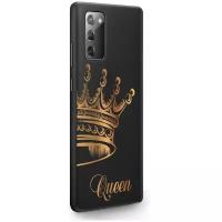 Черный силиконовый чехол MustHaveCase для Samsung Galaxy Note 20 Парный чехол корона Queen для Самсунг Галакси Ноут 20