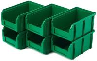 Пластиковый ящик Стелла-техник V-2-К6-зеленый, 234х149х120мм, комплект 6 штук