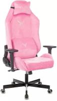 Кресло игровое Knight N1 Fabric розовый Velvet 36 с подголов. крестовина металл KNIGHT N1 PINK