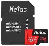 Карта памяти Netac microSDXC 256Gb Class10 P500 Extreme Pro + adapter