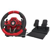 Руль HORI Mario Kart Racing Wheel Pro Deluxe, черный/красный, 1 шт