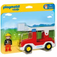 Набор с элементами конструктора Playmobil 1-2-3 6967 Пожарная машина с лестницей