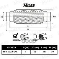 Труба Гофрированная Универсальная 51X240 (126-240) Усиленная Miles арт. HBFF51X126240