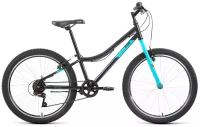 Велосипед 24 FORWARD ALTAIR MTB HT 1.0 (6-ск.) 2022 (рама 12) черный/голубой IBK22AL24089