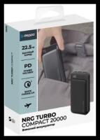 Внешний АКБ NRG Turbo с дисплеем и поддержкой быстрой зарядки 20000 mAh, QC3.0, PD, 22,5W, черный, Deppa