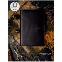 Кожаный ежедневник недатированный А5 160 листов из натуральной кожи BeContent кожаная обложка черный
