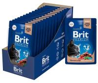 Пауч Brit Premium Куриная печень в соусе для взрослых стерлизованных кошек, 14 шт х 85 гр