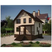 Проект жилого дома STROY-RZN 15-0019 (119,1 м2, 8,43*8,43 м, газобетонный блок 300 мм, утепление 50 мм, декоративная штукатурка)