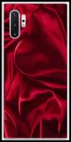 Силиконовый чехол на Samsung Galaxy Note 10 + / Самсунг Гэлакси Нот 10 Плюс Текстура красный шелк