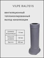 Вентиляционный выход канализации изолированный Vilpe 110/IS/500 Серый