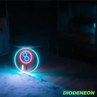 DIODENEON / Неоновый светильник - Бильярдный шар 29х29 см, неоновая вывеска, гибкий неон, ночник