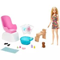 Игровой набор Barbie Mani-Pedi Spa Блондинка, GHN07 разноцветный