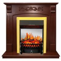 Угловой электрокамин Royal Flame Sorrento с очагом Fobos FX M Brass орех