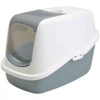 Туалет для кошек NESTOR (56х39х38 см) белый/светло-серый SAVIC