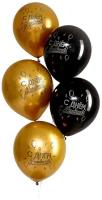 Набор воздушных шаров Страна Карнавалия С днём рождения, хром, черный/золотистый, 50 шт