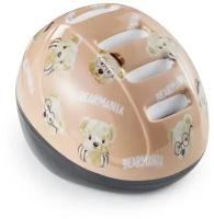 50003, Шлем защитный Happy baby STONEHEAD от 1 до 6 лет, size S, обхват головы 46-54 см, коричневый, мишки