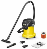 Строительный пылесос Karcher KWD 3 V-17/4/20 Suction Brush Kit 1000Вт (уборка: сухая/сбор воды) желтый