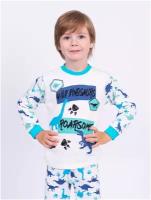 Пижама для мальчика (Принт Диназаврики) Цвет Голубой, Синий, р104