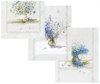 Набор кухонных полотенец из рогожки (2 шт); Полевые цветы; Размер: 45 х 60