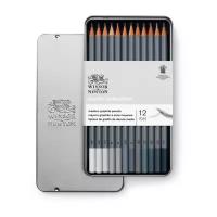 Winsor&Newton Набор профессиональных чернографитовых карандашей 12 твердостей (HB,B-6B,F,H-4H)