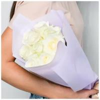 Цветы живые букет из белых роз 9 шт. 40 см, Лэтуаль Flowers