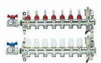 Коллектор для теплого пола в сборе 7 контуров VIEIR нерж. С кранами 1