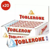 Набор шоколада белый с медово-миндальной нугой Toblerone/ Тоблерон 20 шт по 100гр