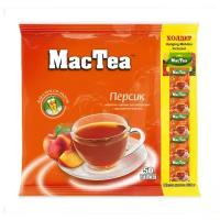 Растворимый чай Mactea с персиком (холодный и горячий чайный напиток), 50 пакетиков по 16г