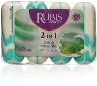 Упаковка мыла Rubis экопак Milk&Green Tea 4x90 360 г