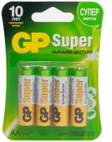 Алкалиновые батарейки Gp Super Alkaline 15а аa - 4 шт. на блистере