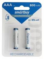 Аккумулятор Smartbuy, Ni-Mh, AAA, HR03-2BL, 1.2В, 800 мАч, блистер, 2 шт