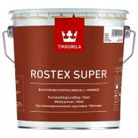 Грунтовка антикоррозийная Tikkurila Rostex Super противокоррозионная быстрого высыхания, 3 л, светло-серый