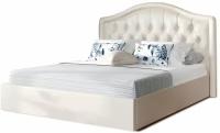 Кровать двуспальная с ящиками и подъемным механизмом 160х200 см мебель для спальни с мягким изголовьем велюр без матраса Элизабет