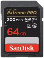 Карта памяти SanDisk Extreme Pro SDXC 64GB UHS-I U3 V30 R200/W90MB/s (SDSDXXU-064G-GN4IN)