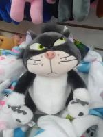 Мягкая плюшевая детская игрушка Подозрительный кот 20 см серый