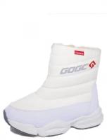 GOGC G9904-2V женские дутики белый текстиль зима