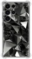 Дизайнерский силиконовый с усиленными углами чехол для Гэлакси С23 Ультра / Samsung Galaxy S23 Ultra Черные кристаллы
