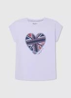 футболка для девочек, Pepe Jeans London, модель: PG502959, цвет: белый, размер: 14