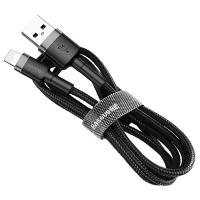 Кабель для айфон USB BASEUS Cafule USB - Lightning, 2.4А, 12W, 50 см, черный+серый