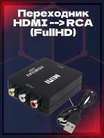 Переходник с цифровой приставки HDMI на старый телевизор с разъемом Тюльпаны / Конвертер HDMI --> RCA FullHD