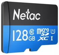 NT02P500STN-128G-R, Карта памяти MicroSD с адаптером 128GB Netac P500 Standart, Class 10 UHS-I (80Mb