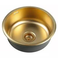 Накладная кухонная мойка ZorG Sanitary PVD SZR-450 BRONZE, 45х45см, нержавеющая сталь