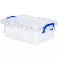 Elfplast Контейнер Fresh Box slim 3.8 л, 20.5x30.8 см, прозрачный/синий